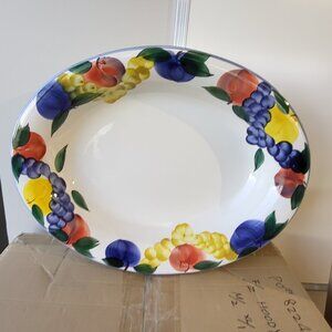 Dansk Tuscany Fruit Oval Serving Bowl Hand Painted Made in Italy GUC SEE PICS